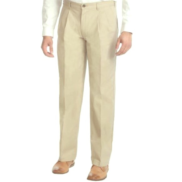 george pleated khaki pants